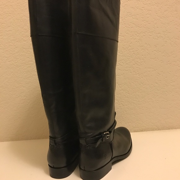 Frye Women Melissa Seam Leather Black Boots SZ6.5 - Picture 2 of 9